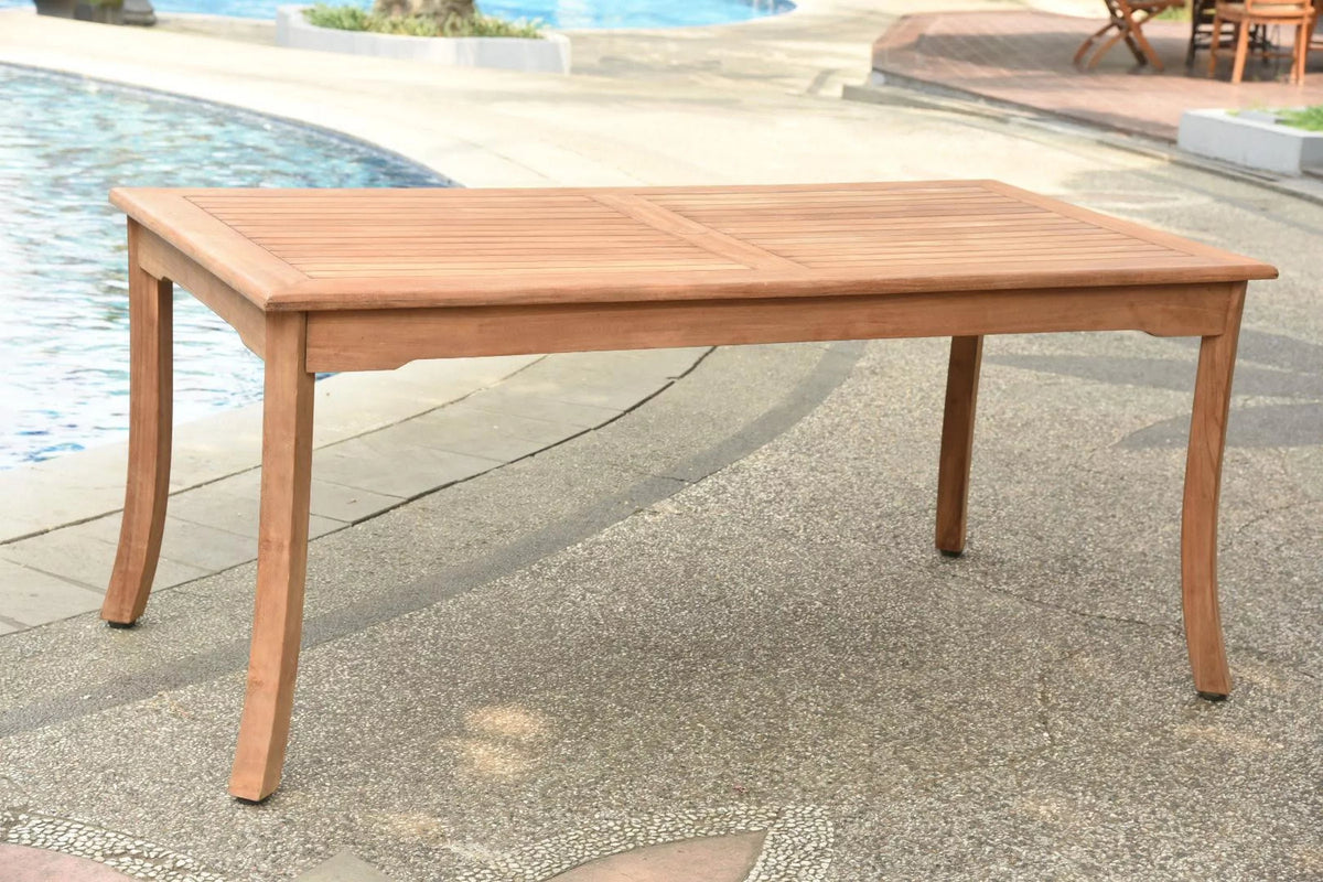 5 Pc Teak Dining Set with 4 Stacking Arm Chairs U211156