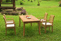 5 Pc Teak Dining Set with 4 Stacking Arm Chairs U211156
