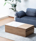 Light Brown Wood Coffee Table with 2 Drawers A9804