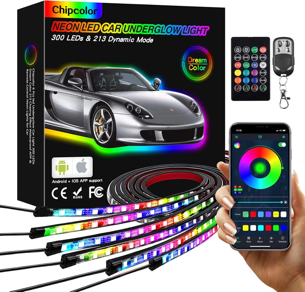 6 Pcs 300 LEDs Car Underglow Light Kit S1058