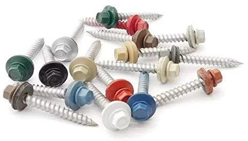 1.5" Zinc Painted Hex Washer Head Metal Roofing Screws P9814