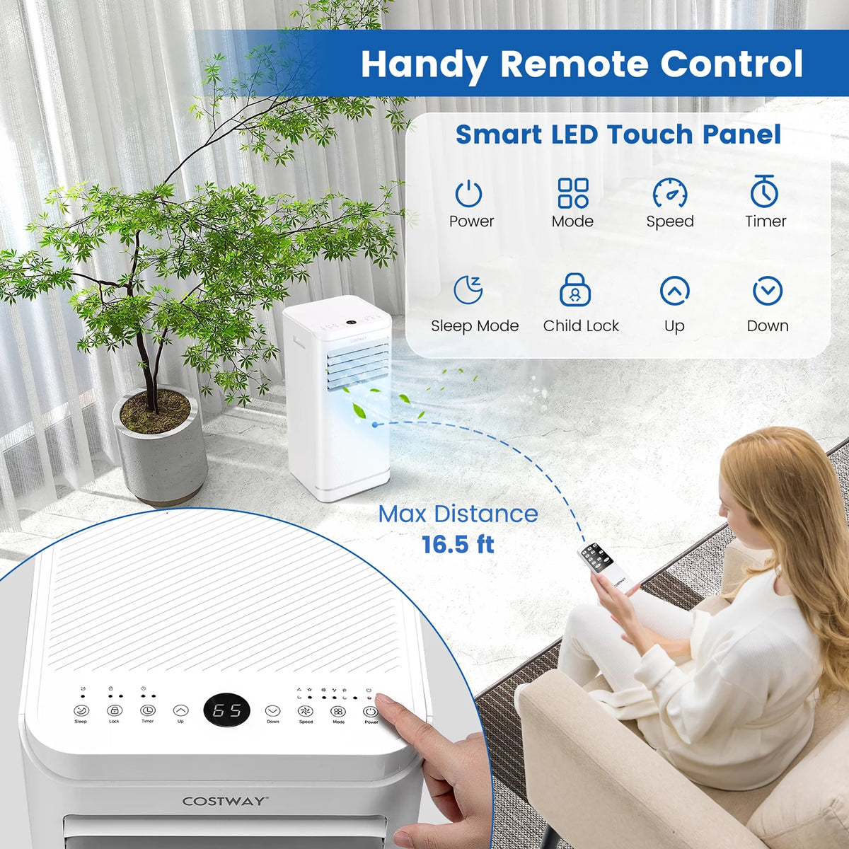 Portable Air Conditioner with Dehumidifier & Fan Mode E953852