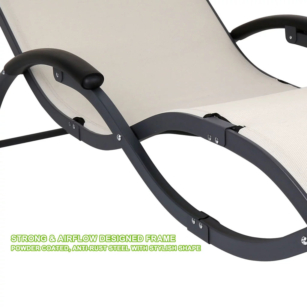 White Folding Patio Sunbeds Z232