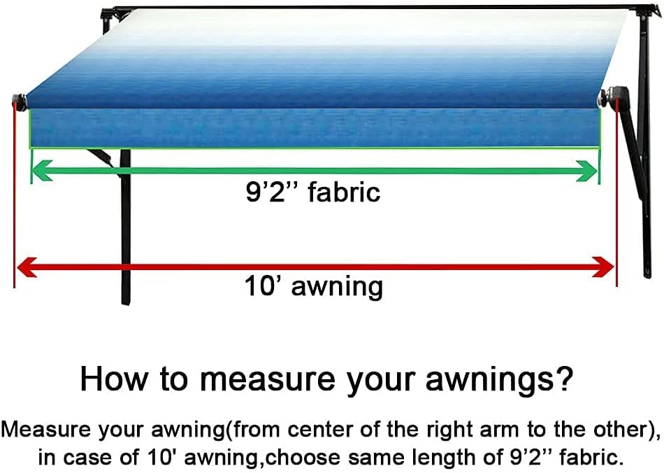 Blue Dune Stripes 10 Feet Vinyl RV Awning Replacement W887
