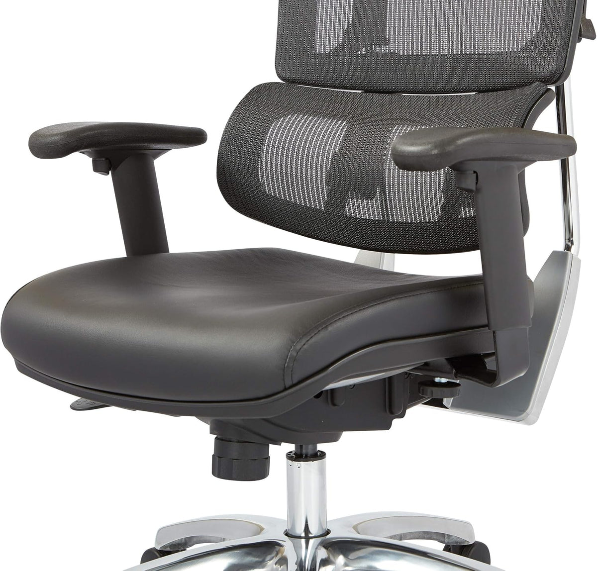 Black Mesh Back Managers Chair with Polished Aluminum Base O236474