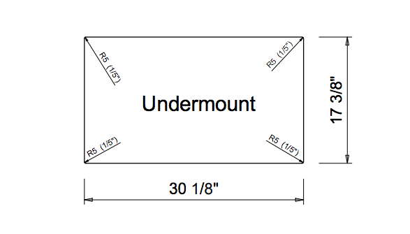 33x22 Single Basin Granite Undermount Sink A318
