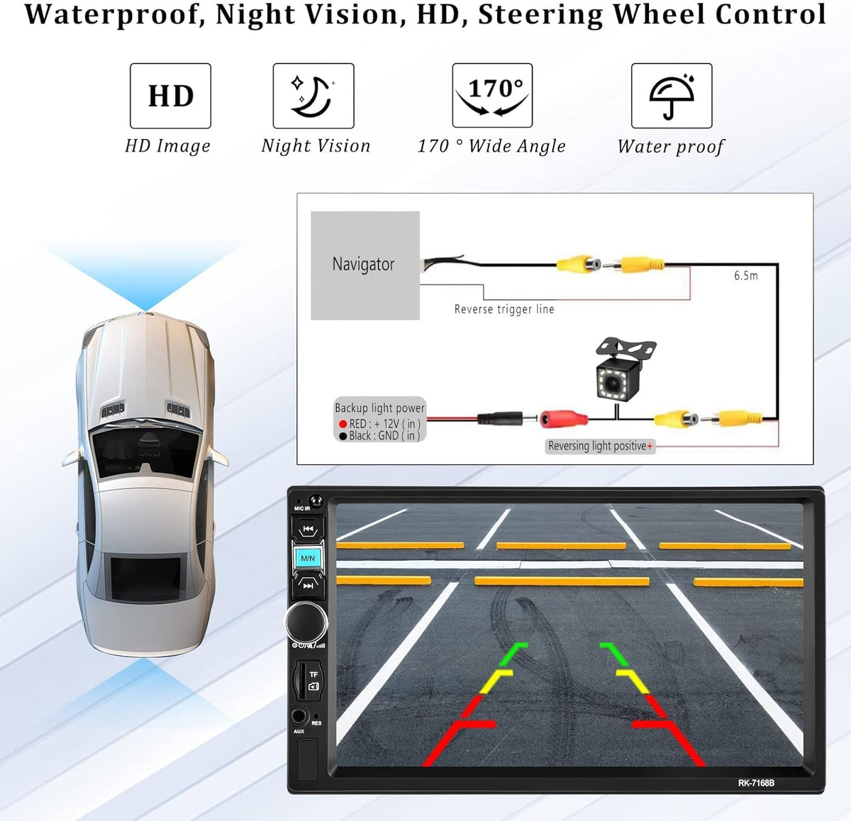 2 Din 7 Inch Touch Screen Car Stereo with Bluetooth B645