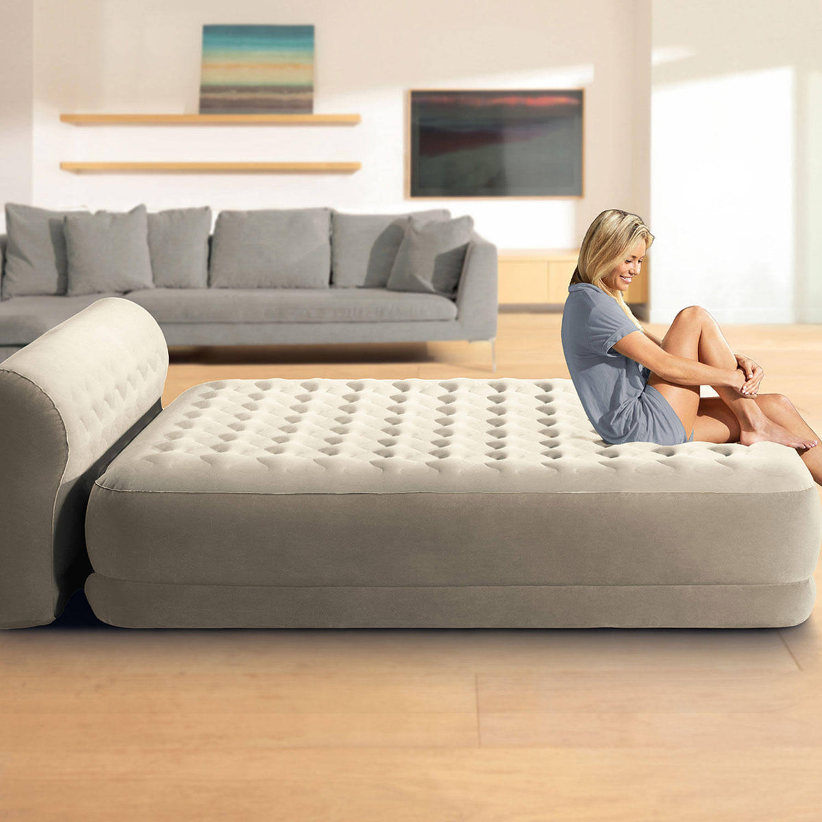 Queen Airbed with Headboard T451