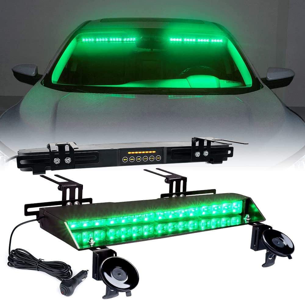 Amber LED Visor Strobe Dual Light Bar with Control Panel O681