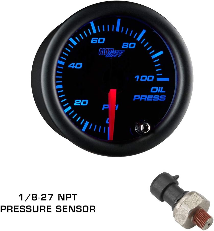 Tinted 7 Color 30 PSI Boost/Vacuum, 100 PSI Oil Pressure & Oil Temperature Gauges, Black Triple Pillar Pod O218427