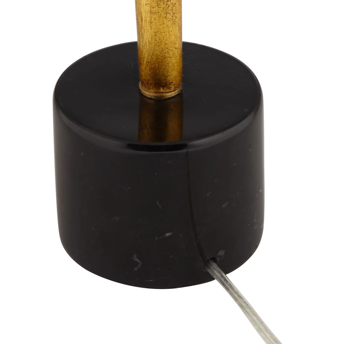 Gold Leaf Table Lamp with Black Drum Shade B58518