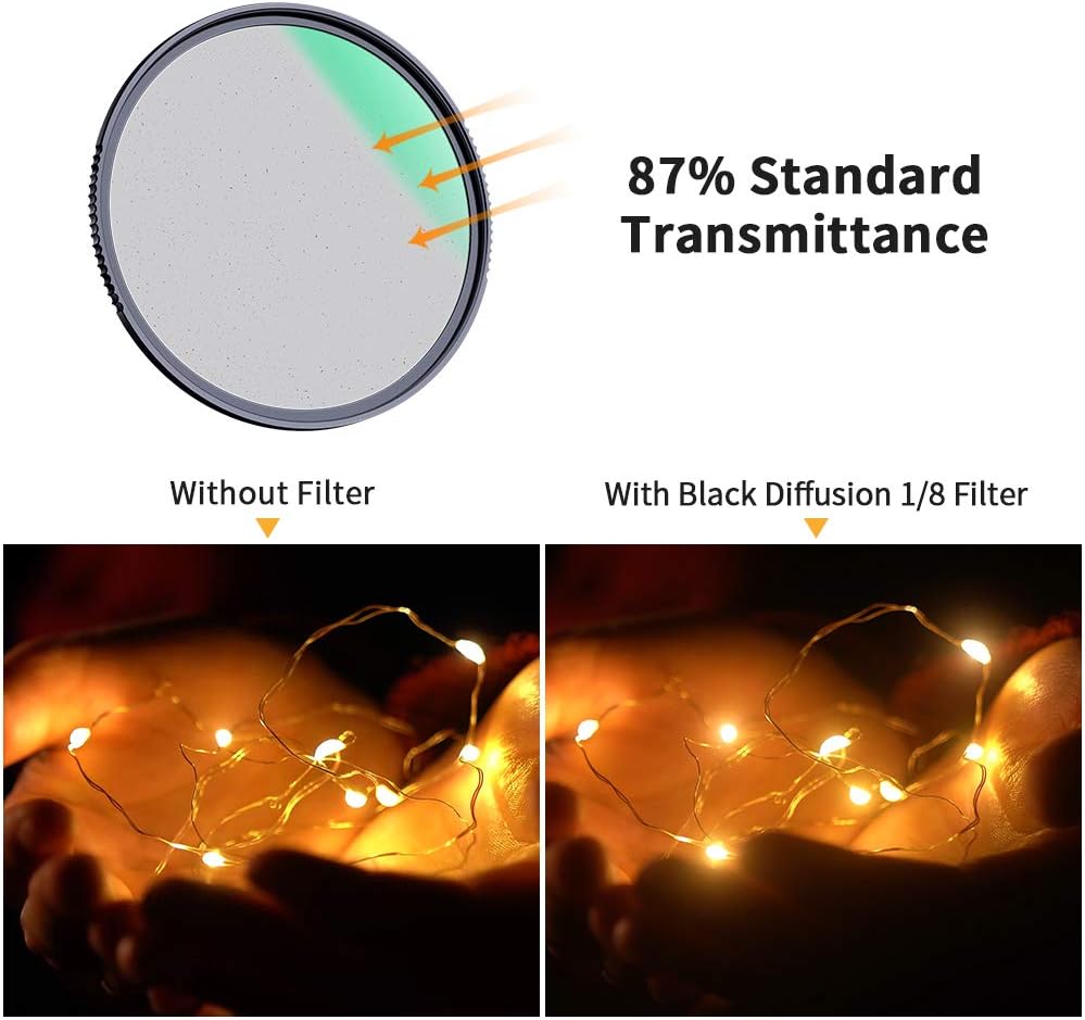 82mm Black Diffusion 1/8 Camera Lens Filter P5187