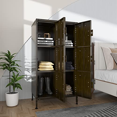 Metal Locker Storage Cabinet with 6 Lockable Doors M3631