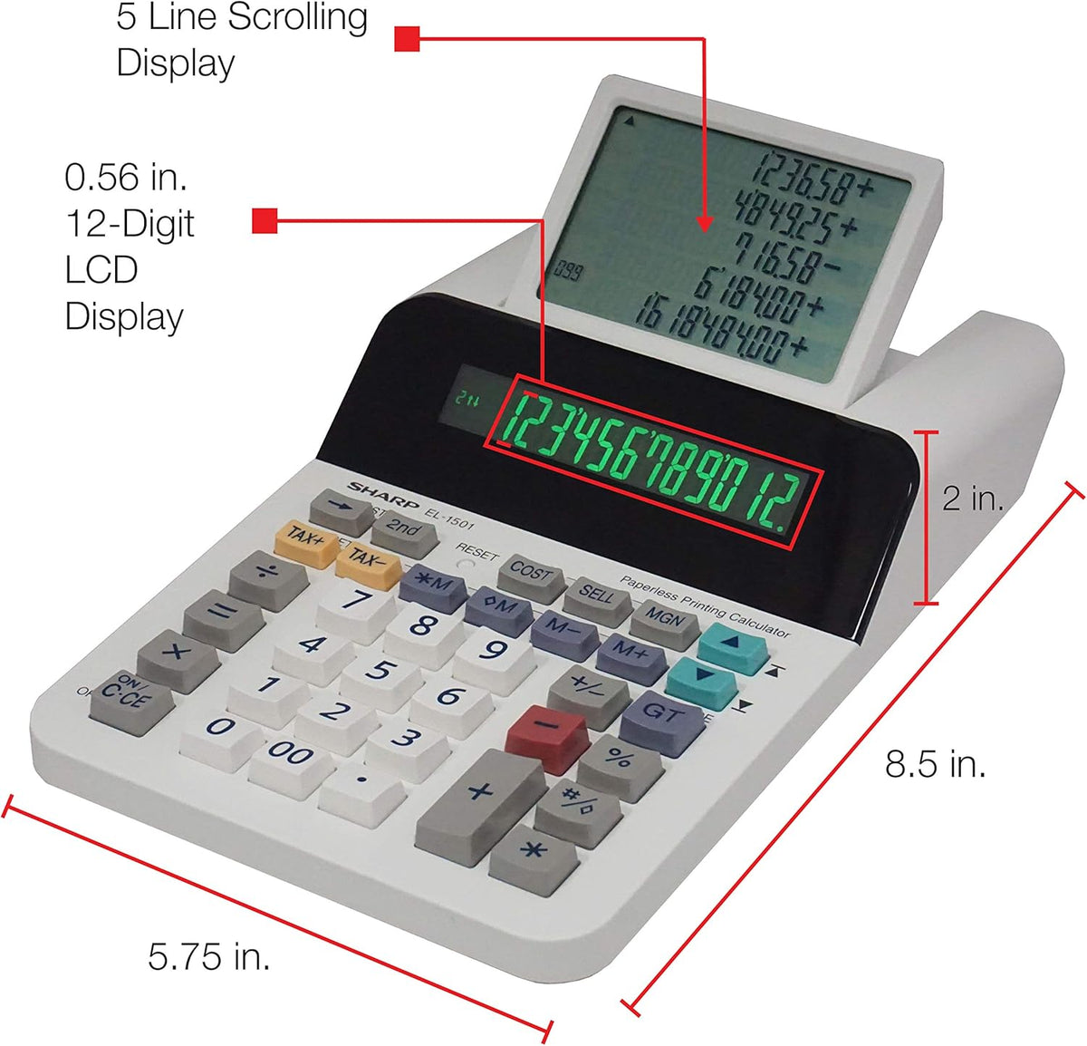 12-Digit Display Desktop Printing Calculator Y953711