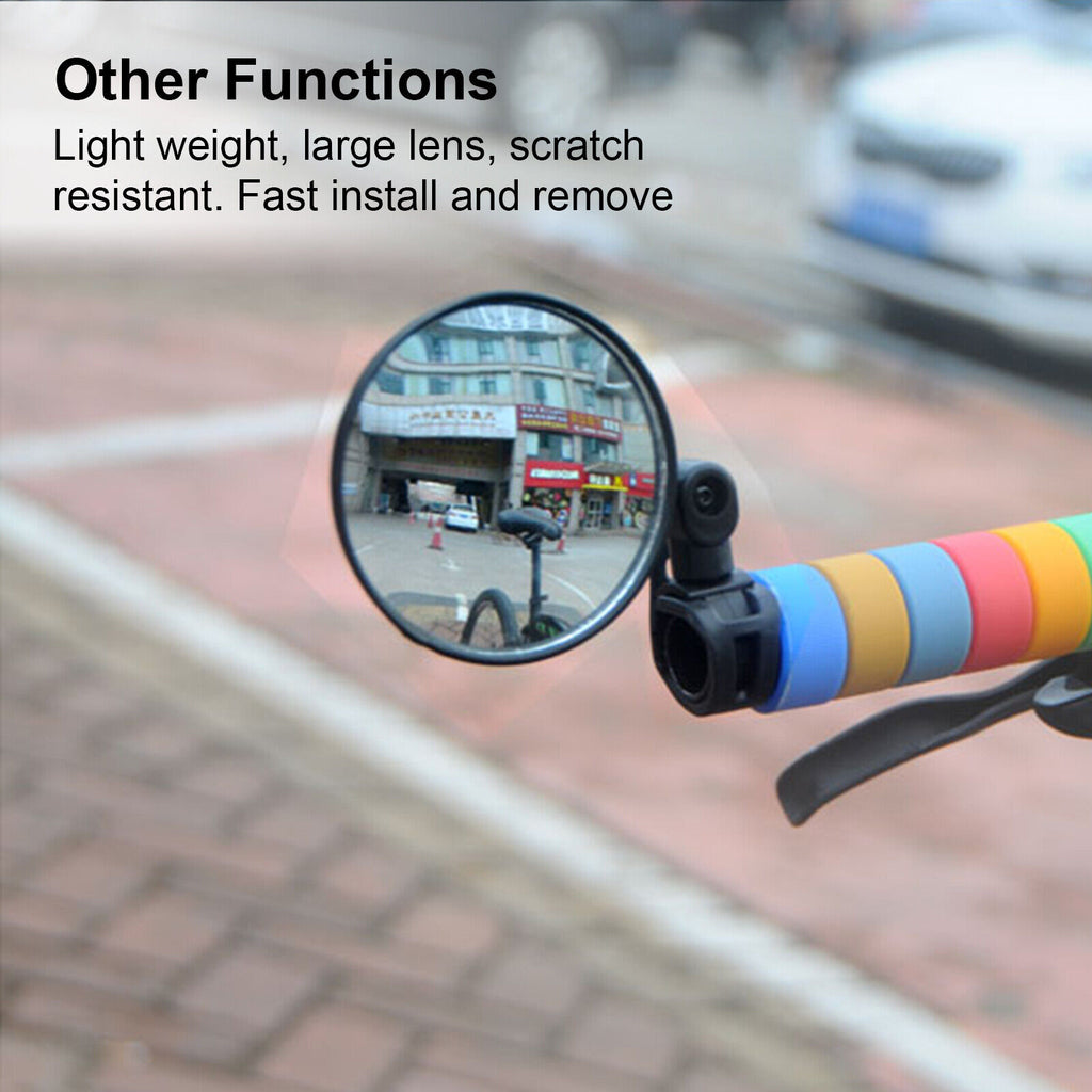 2Pcs Mini Bicycle Rotaty Handlebar Glass Cycling Rear View Mirror V24675