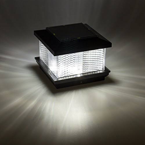 Black 5 inch x 5 inch Solar LED Post Cap Light (2 Pack) J278176