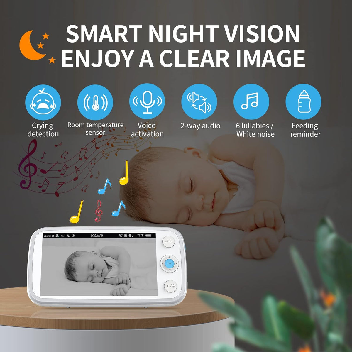 5 720P HD Video Baby Monitor with Night Vision C499