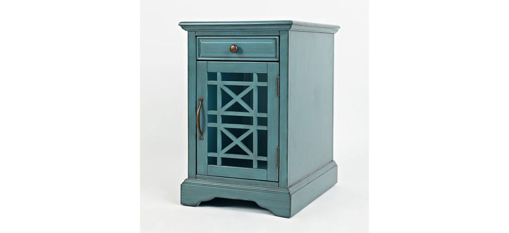 Antique Blue Power Chairside Table D105
