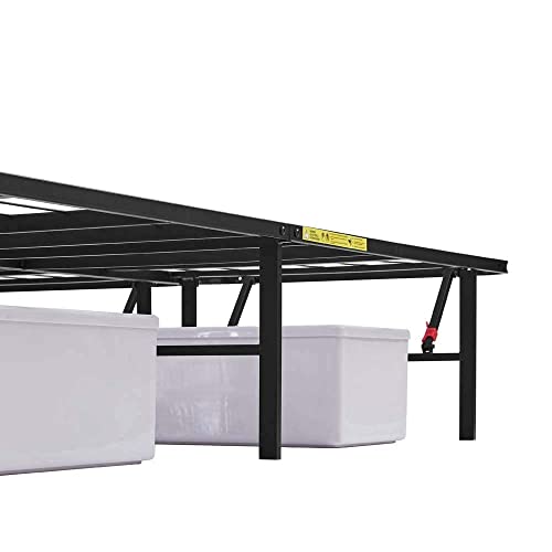 Black Twin Size Metal Platform Bed Frame with Storage Z39859
