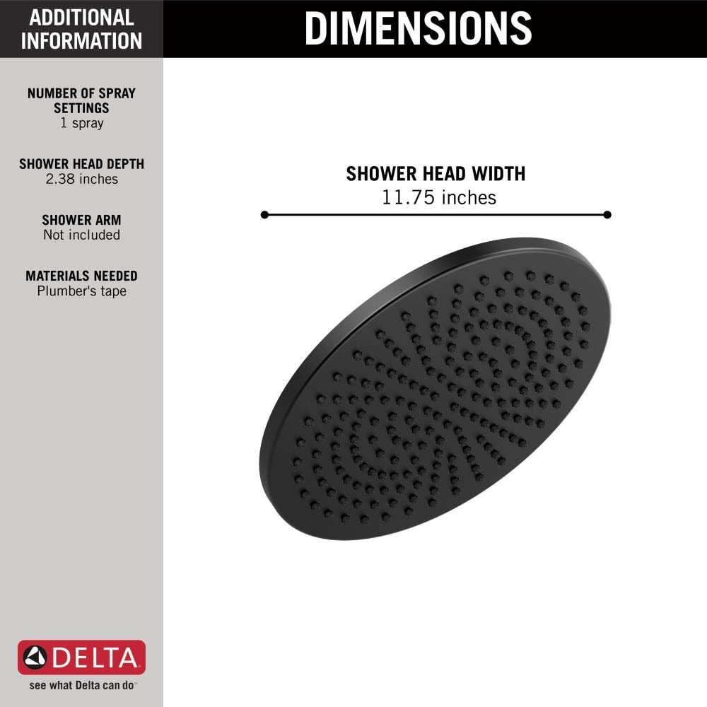 Matte Black Metal Raincan Shower Head D161