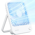 Desk Fan Battery Rechargeable, 4500mAh 180°Foldable Portable Personal Fan, 4 Speeds Adjustable White W48759