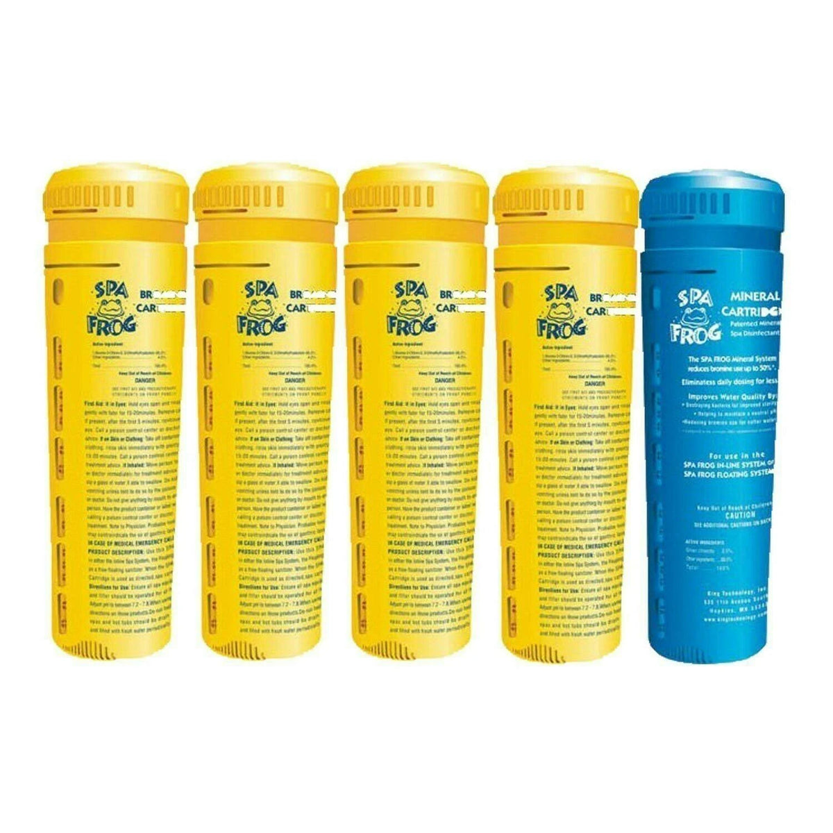5 Pack Spa Frog Replacement Cartridges 4 Bromine 1 Mineral W478
