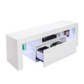 White High Gloss LED TV Stand with 2 Drawers K198
