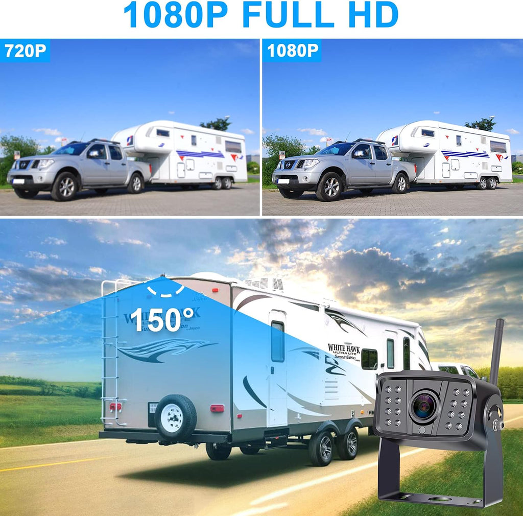 Wireless 4 Rear View Cameras with 7" Monitor for RVs C631