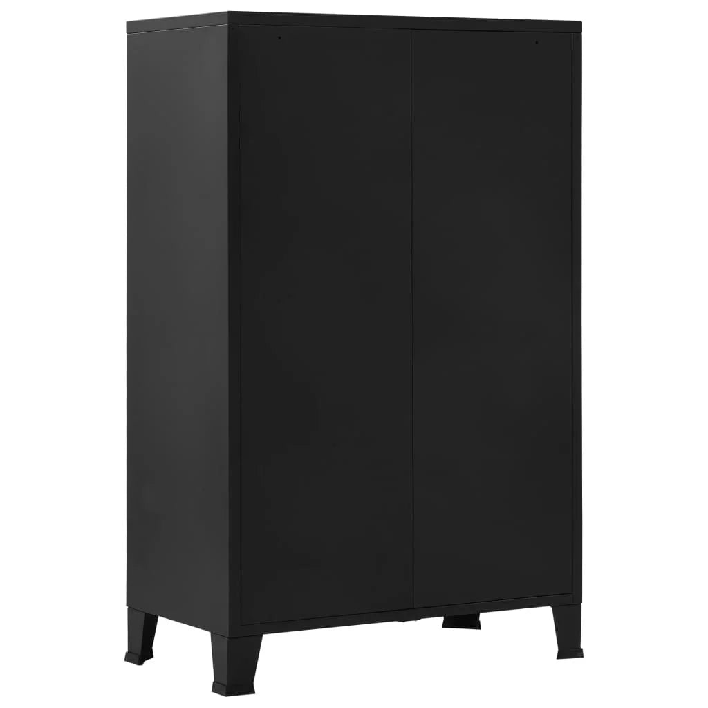 Black Steel Office Cabinet with Mesh Doors L615746