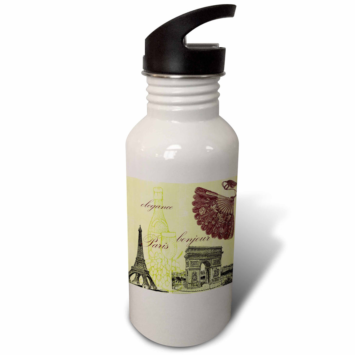 Vintage Art Wine Eiffel Tower 21 oz Sports Water Bottle R107