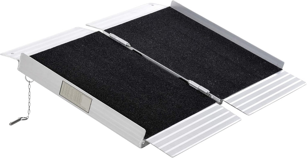 Portable Wheelchair Ramp Aluminum Threshold Single-fold with Carrying Handle L333