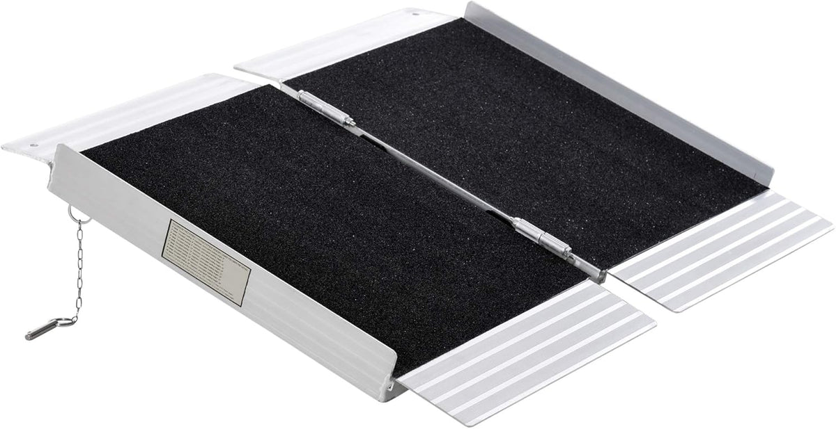 Portable Wheelchair Ramp Aluminum Threshold Single-fold with Carrying Handle L333