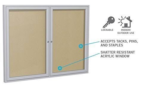 2 Door Enclosed Vinyl Bulletin Board F216