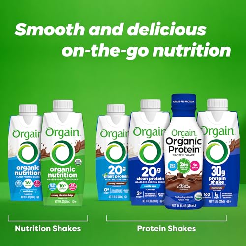 Organic Grass Fed Dairy Creamy Chocolate Whey Protein Shake, 14 Fl Oz (Pack of 12) X96891