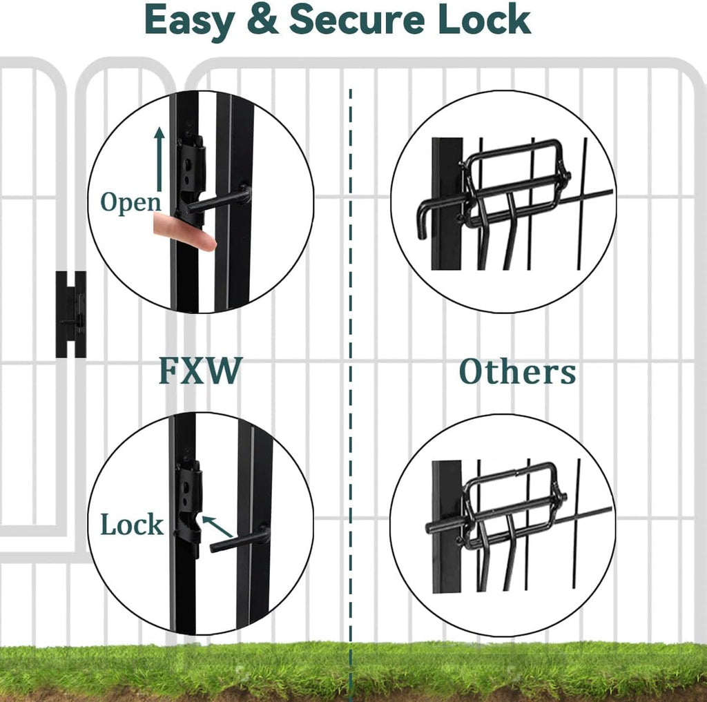 Dog Playpen 8/16/24/32 Panels 24/32/40-Inch Height Pet Fence Gate with Doors T12914