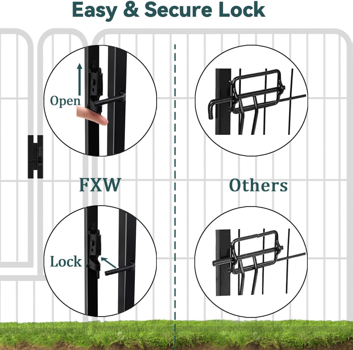 Dog Playpen 8/16/24/32 Panels 24/32/40-Inch Height Pet Fence Gate with Doors T12914