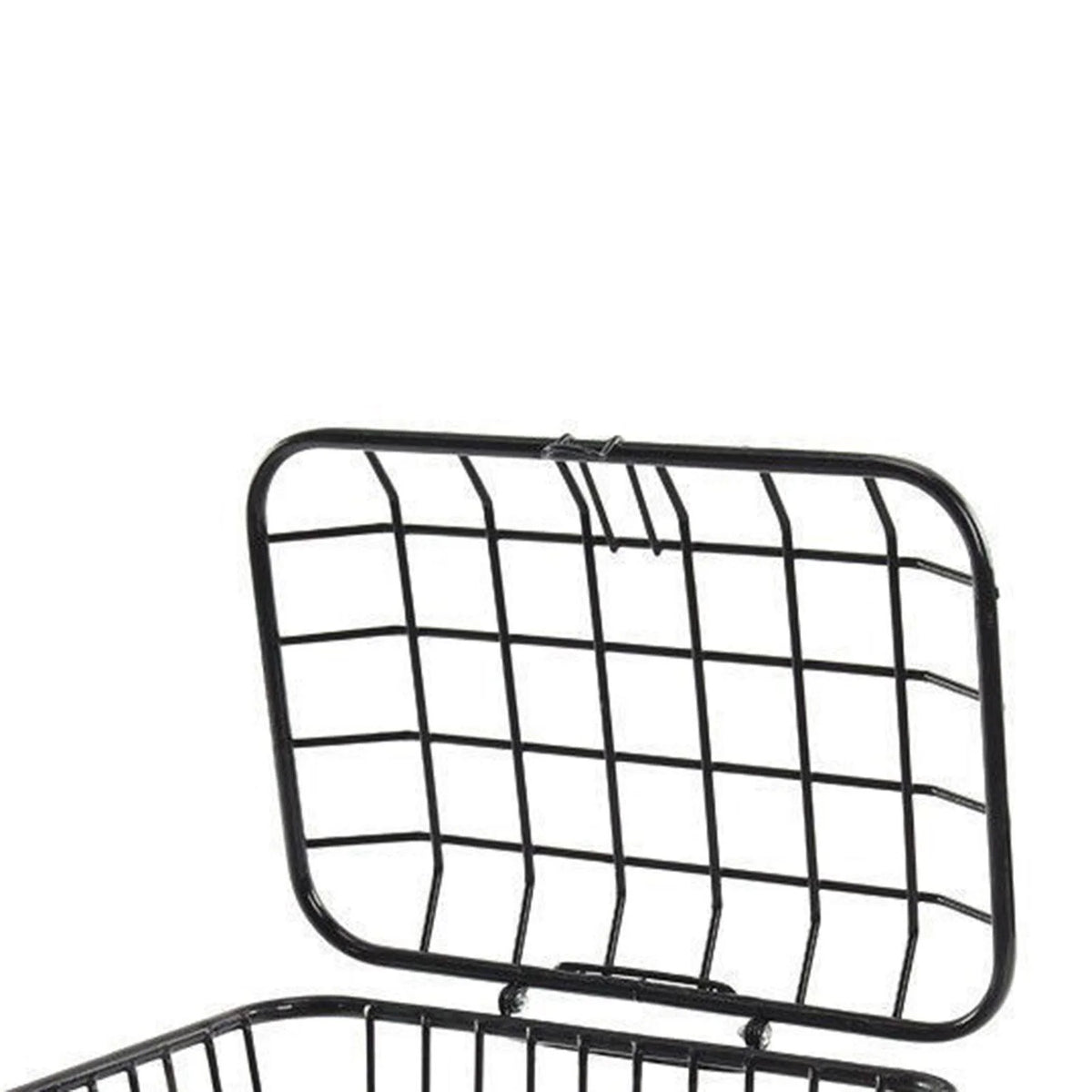 Metal Wire Storage Basket with Cover Y3848