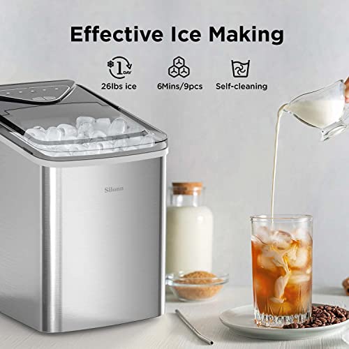 Countertop Ice Maker with Ice Scoop and Basket Z475337