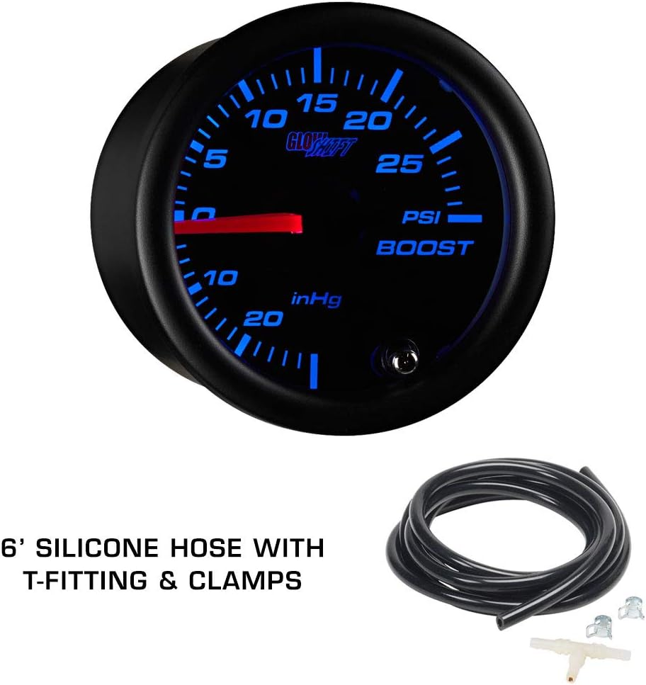 Tinted 7 Color 30 PSI Boost/Vacuum, 100 PSI Oil Pressure & Oil Temperature Gauges, Black Triple Pillar Pod O218427