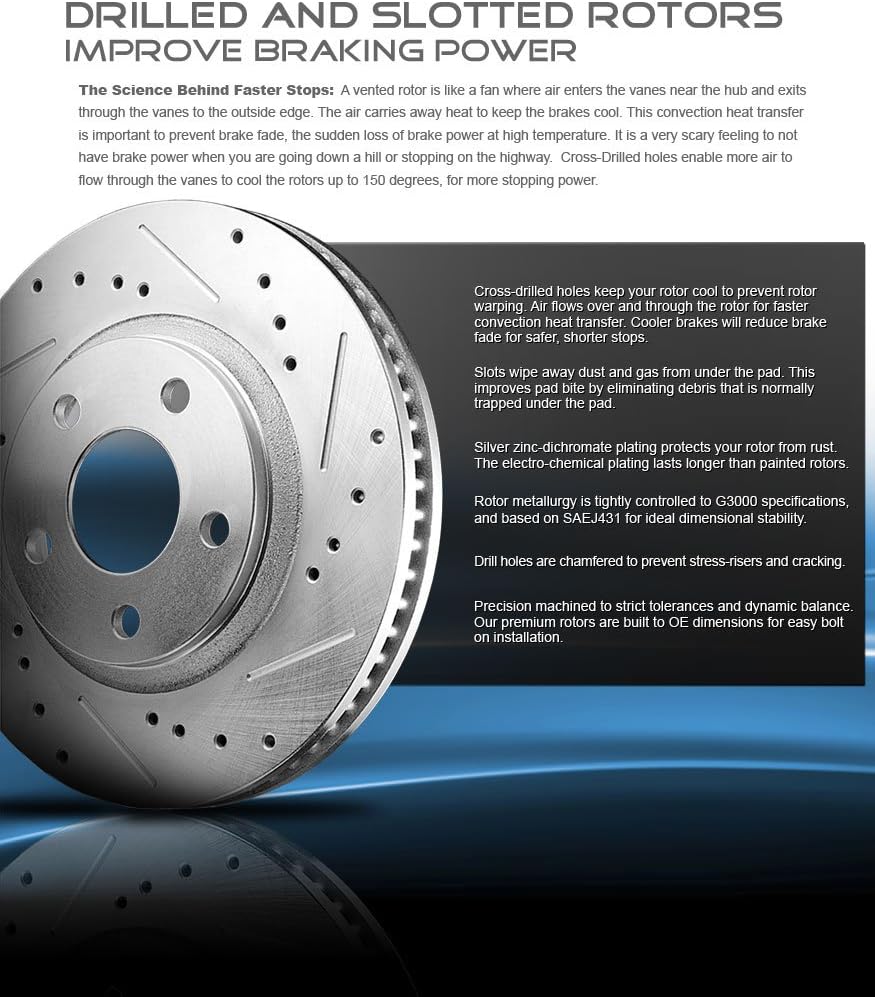 Front 280mm 5 Lug Rotors + Ceramic Brake Pads K99714