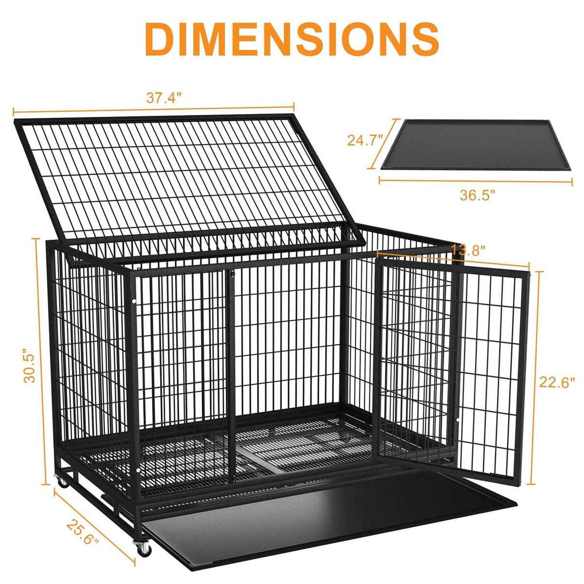 48/38 inch Heavy Duty Dog Crate B422