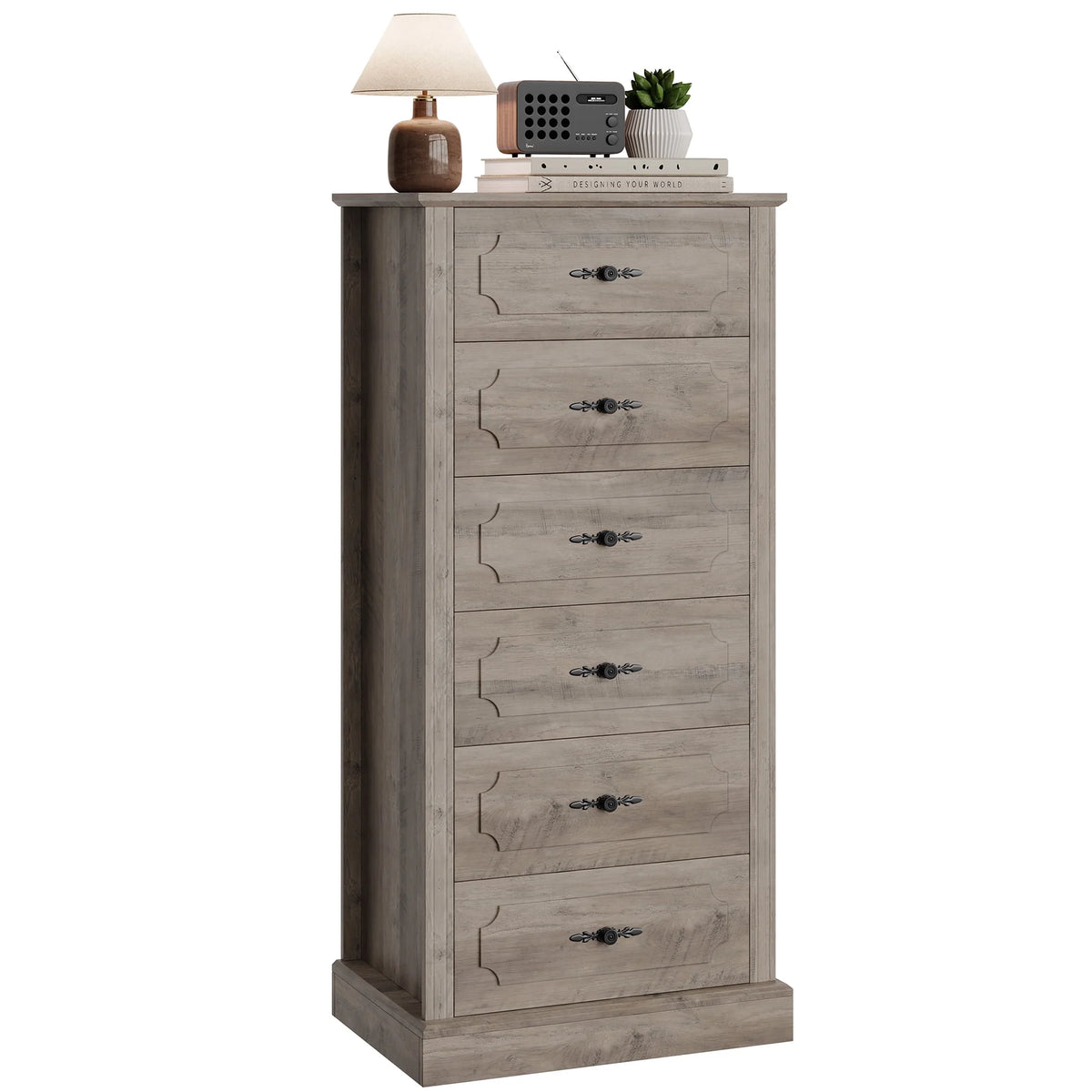 White 6 Drawer Wood Dresser S7716