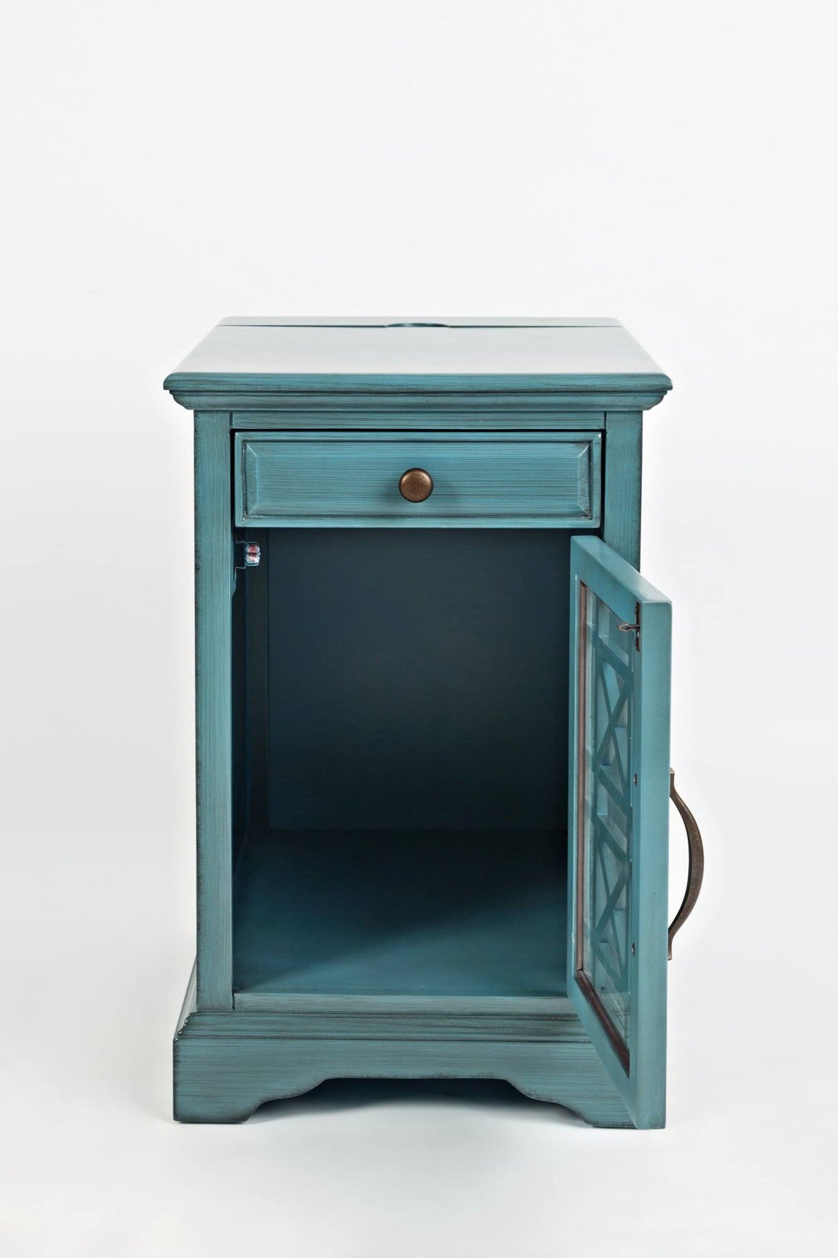 Antique Blue Power Chairside Table D105