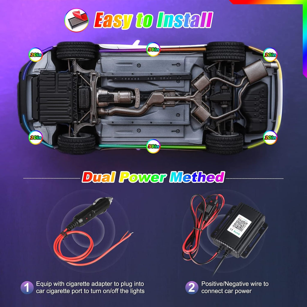 6 Pcs 300 LEDs Car Underglow Light Kit S1058