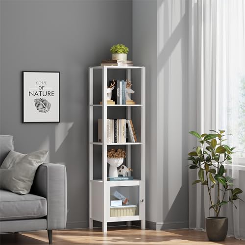 6 Tier Narrow Bookcase with Door T998290