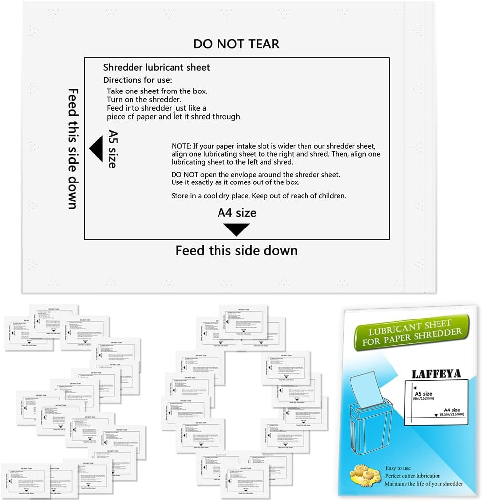 Shredder Lubricant Sheets (30 Pack) W448