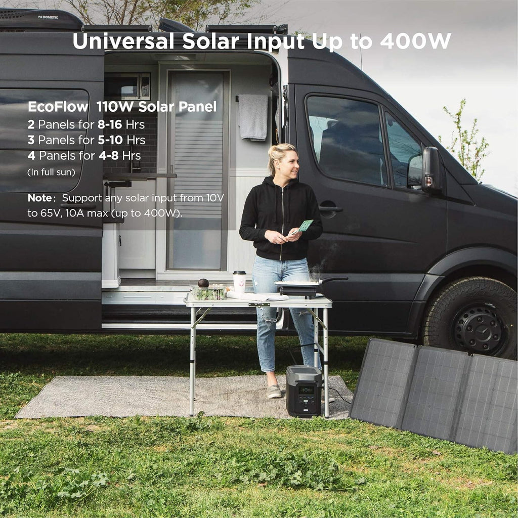 1260Wh Solar Generator with 110W Solar Panel, 1800W AC Outlets, Portable Power Station B781771