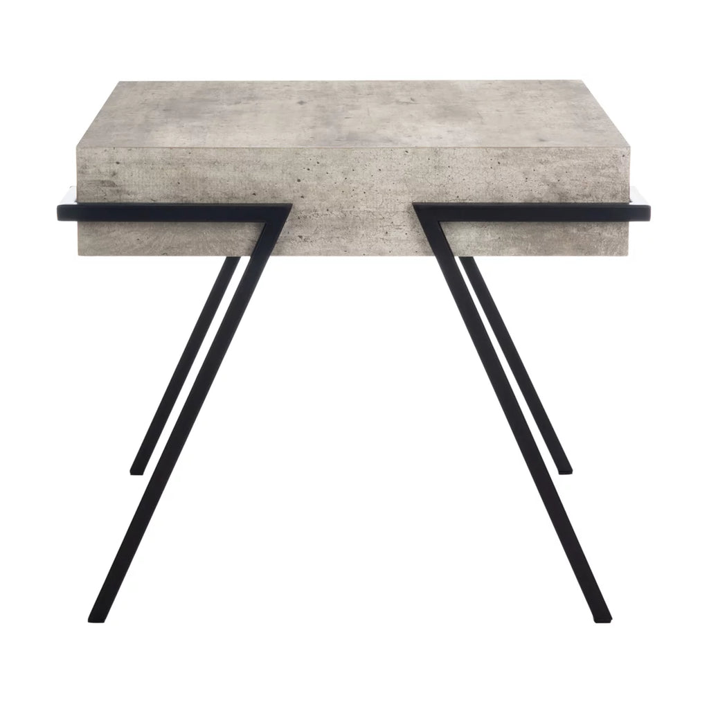 Light Grey Black Square Accent Table E417