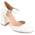 Womens Wide Width Mary Jane Mid Block Heel Square Toe Pumps B886562