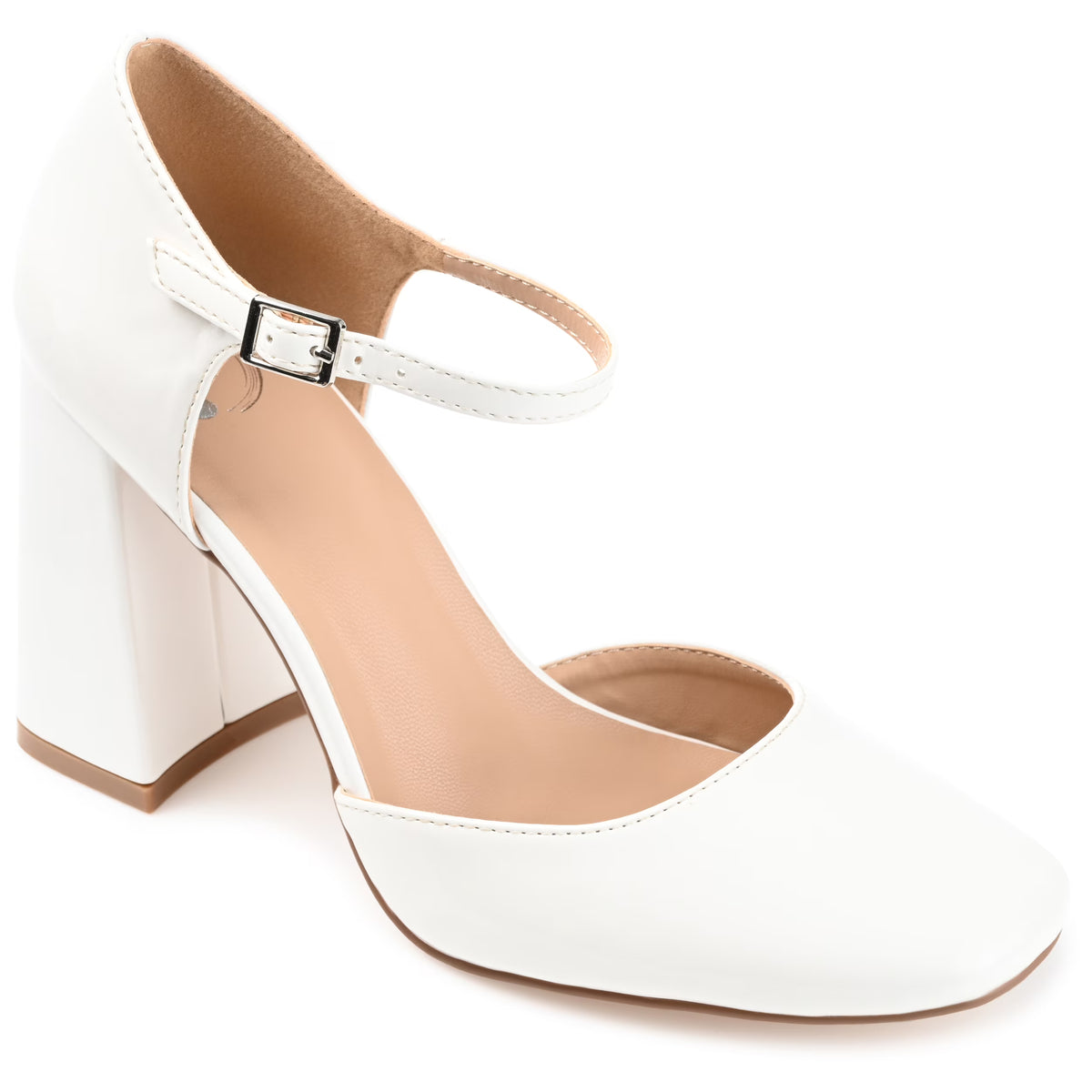 Womens Wide Width Mary Jane Mid Block Heel Square Toe Pumps B886562